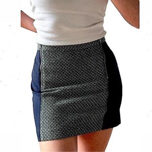 Club Monaco Textured Black and Gray Mini Skirt